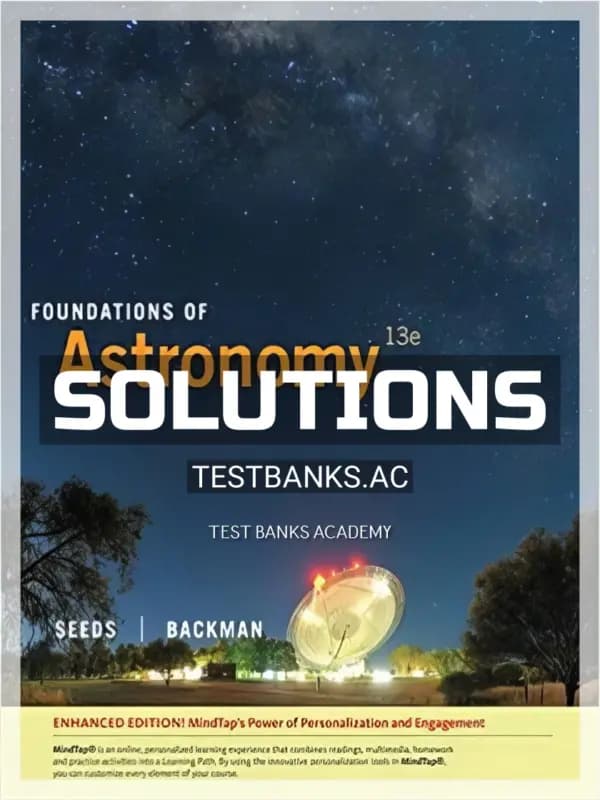 Cover for Solutions Manual for Foundations of Astronomy Enhanced 13th Edition by Seeds