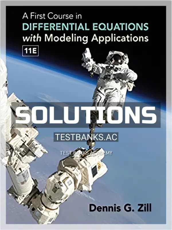 Cover for Solutions Manual for A First Course in Differential Equations with Modeling Applications 11th Edition by Zill