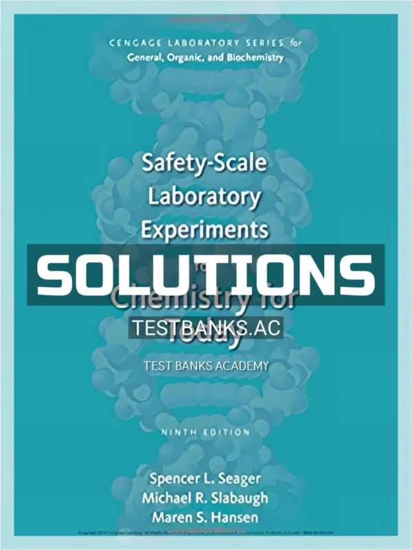 Cover for Solutions Manual for Safety Scale Laboratory Experiments 9th Edition by Seager