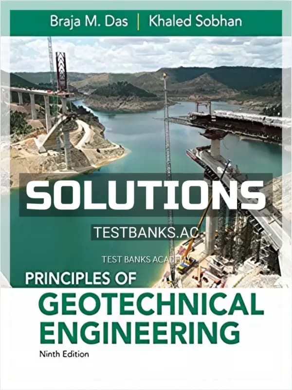 Cover for Solutions Manual for Principles of Geotechnical Engineering 9th Edition by Das