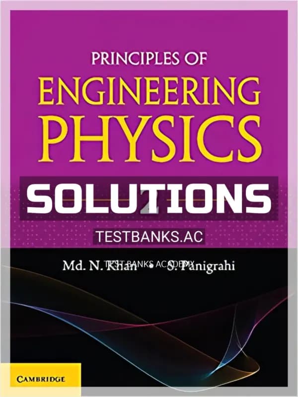 Cover for Solutions Manual for Principles of Engineering Physics 2 1st Edition by Khan