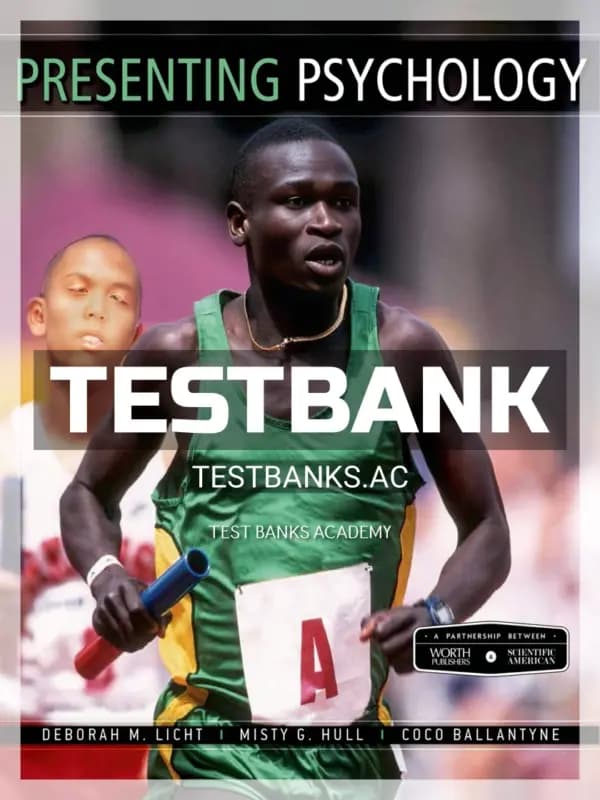 Cover for Test Bank for Scientific American Presenting Psychology 1st Edition by Licht