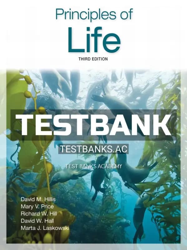 Cover for Test Bank for Principles of Life 3rd Edition by Hillis
