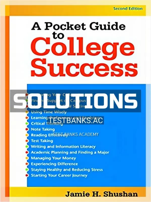 Cover for Solutions Manual for Pocket Guide to College Success 2nd Edition by Shushan