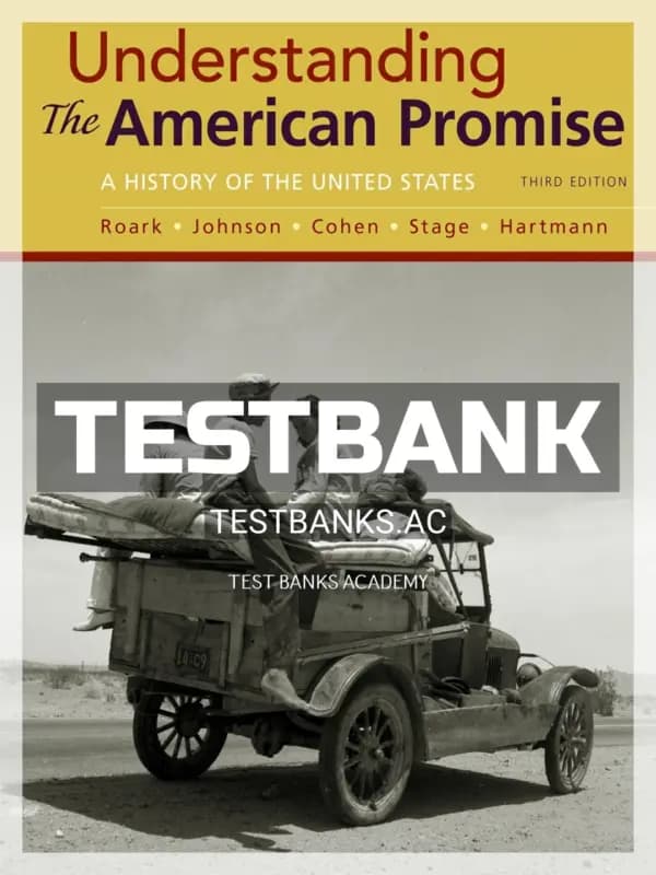 Cover for Test Bank for Understanding the American Promise Combined Volume 3rd Edition by Roark