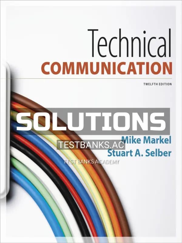 Cover for Solutions Manual for Technical Communication 12th Edition by Markel