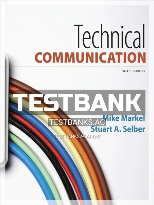 Cover for Test Bank for Technical Communication 12th Edition by Markel