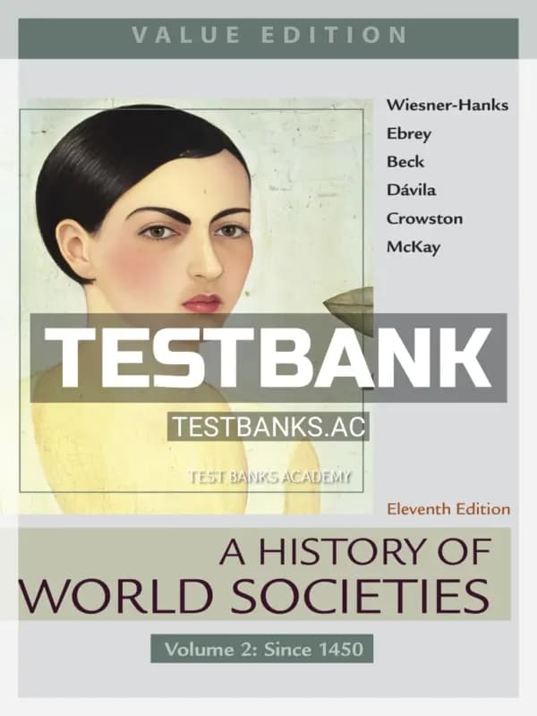 Cover for Test Bank for History of World Societies Value Edition Volume 2 Since 1450 11th Edition by Wiesner Hanks