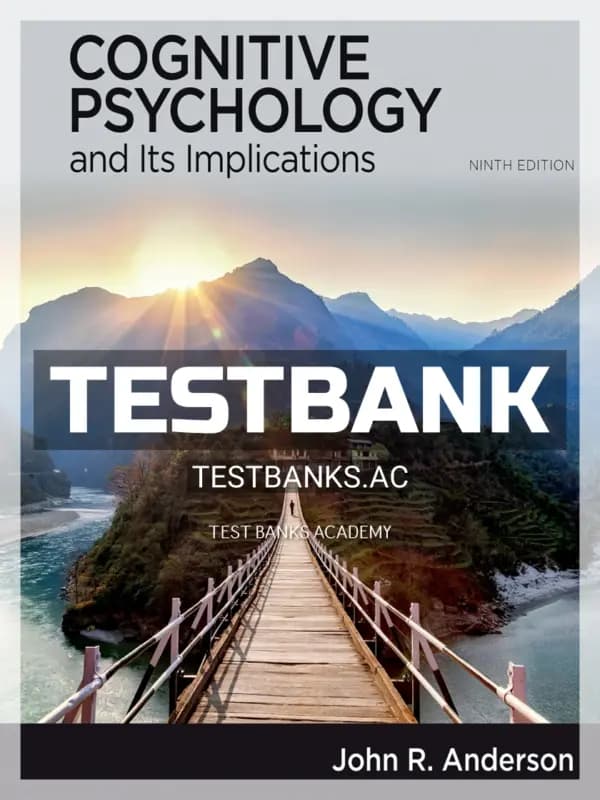 Cover for Test Bank for Cognitive Psychology and Its Implications 9th Edition by Anderson