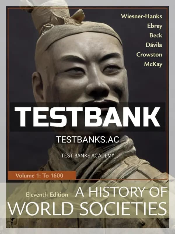 Cover for Test Bank for History of World Societies Volume 1 11th Edition by Wiesner Hanks