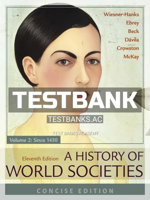 Cover for Test Bank for History of World Societies Concise Volume 2 11th Edition by Wiesner Hanks
