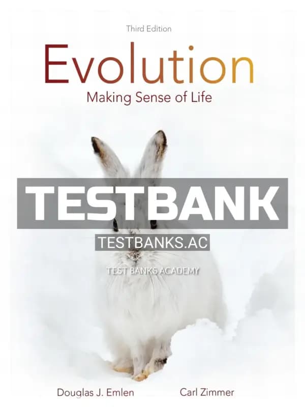 Cover for Test Bank for Evolution Making Sense of Life 3rd Edition by Emlen