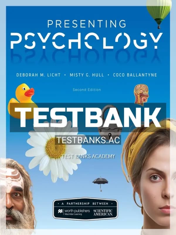 Cover for Test Bank for Scientific American Presenting Psychology 2nd Edition by Licht