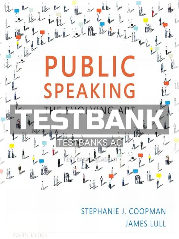 Cover for Test Bank for Public Speaking The Evolving Art 4th Edition by Coopman
