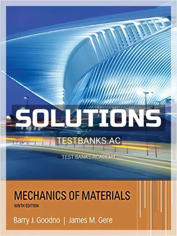 Cover for Solutions Manual for Mechanics of Materials 9th Edition by Goodno