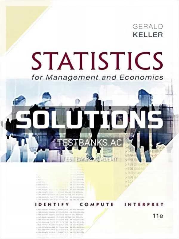Cover for Solutions Manual for Statistics for Management and Economics 11th Edition by Keller