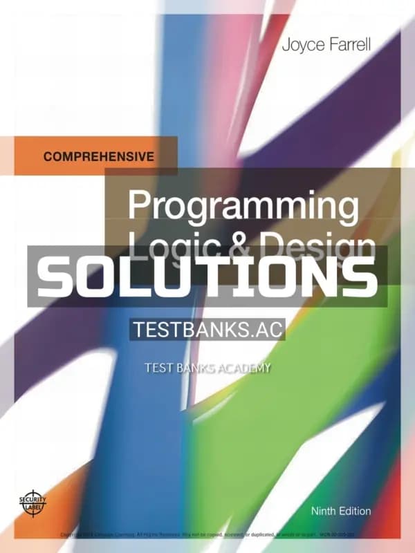 Cover for Solutions Manual for Programming Logic & Design Comprehensive 9th Edition by Farrell