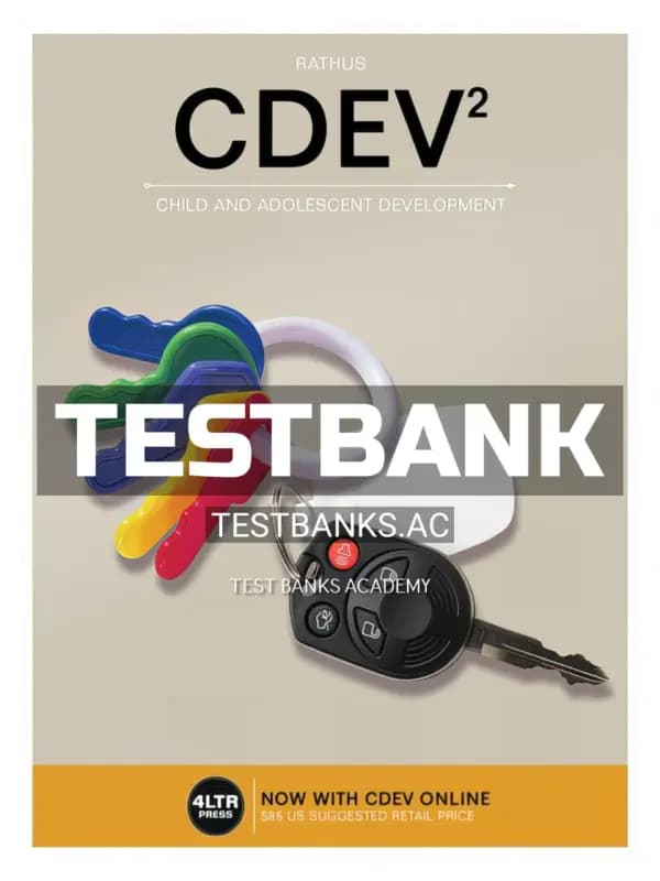 Cover for Test Bank for CDEV 2nd Edition by Rathus