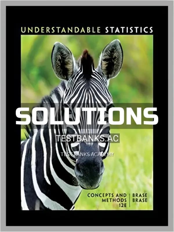 Cover for Solutions Manual for Understandable Statistics Concepts and Methods 12th Edition by Brase