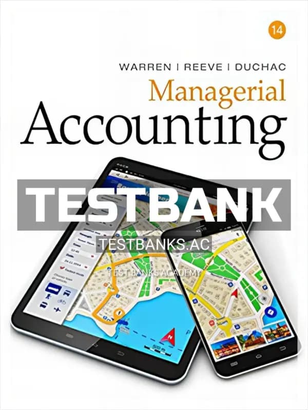 Cover for Test Bank for Managerial Accounting 14th Edition by Warren