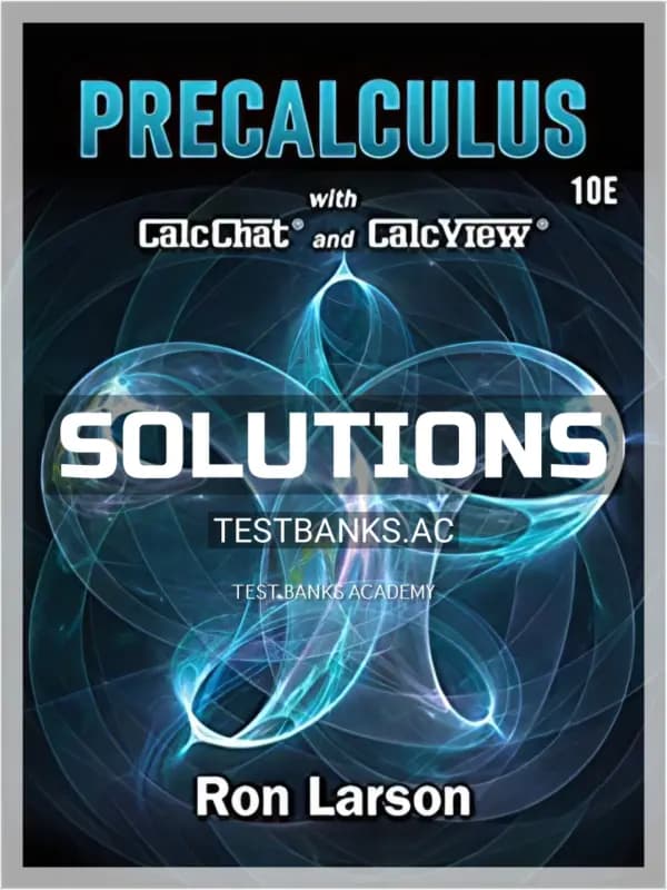 Cover for Solutions Manual for Precalculus 10th Edition by Larson