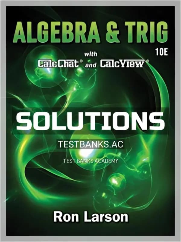 Cover for Solutions Manual for Algebra and Trigonometry 10th Edition by Larson