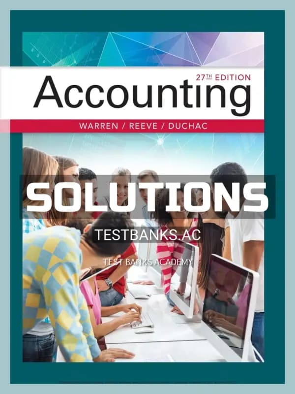 Cover for Solutions Manual for Accounting 27th Edition by Warren