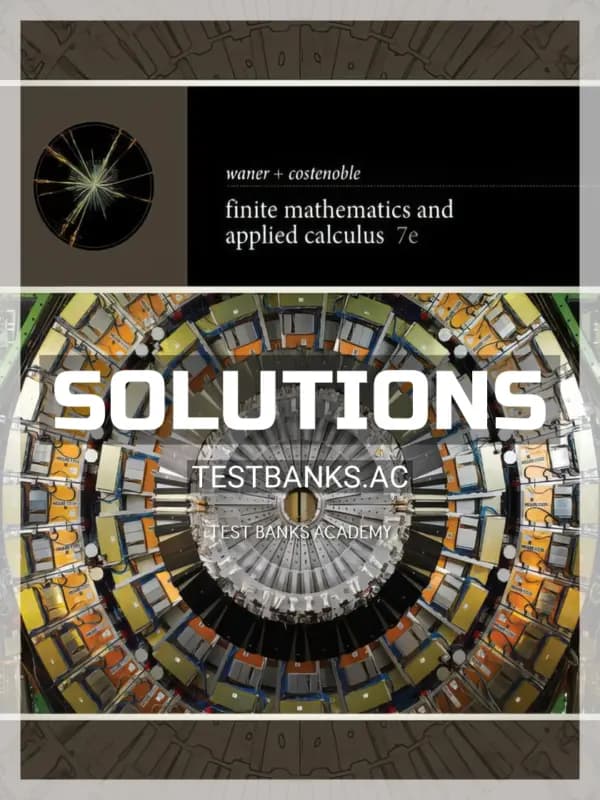 Cover for Solutions Manual for Finite Mathematics and Applied Calculus 7th Edition by Waner