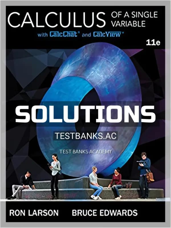 Cover for Solutions Manual for Calculus of a Single Variable 11th Edition by Larson