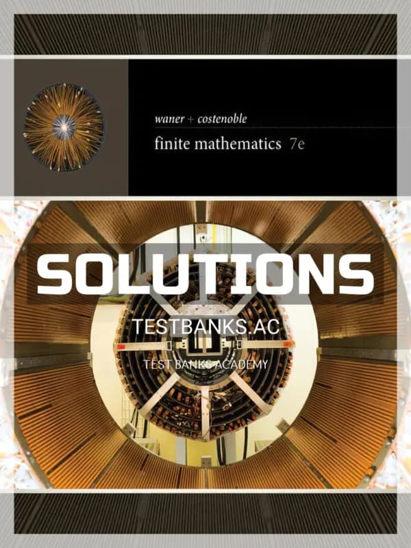 Cover for Solutions Manual for Finite Mathematics 7th Edition by Waner