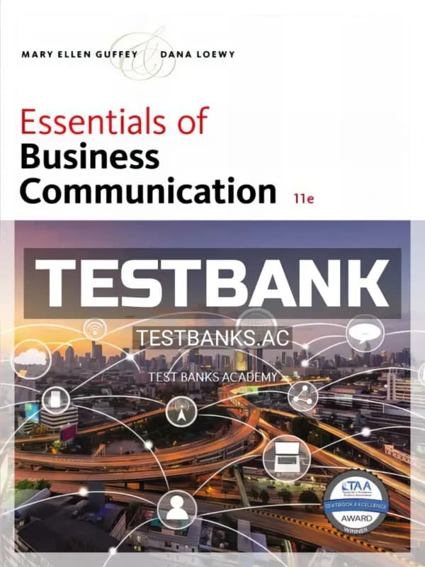 Cover for Test Bank for Essentials of Business Communication 11th Edition by Guffey