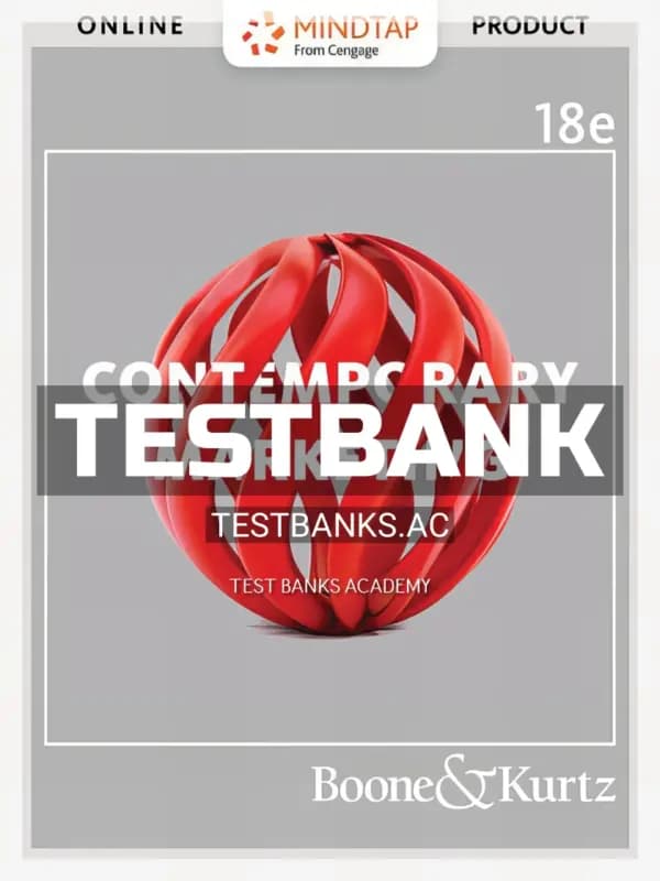 Cover for Test Bank for Contemporary Marketing 18th Edition by Boone