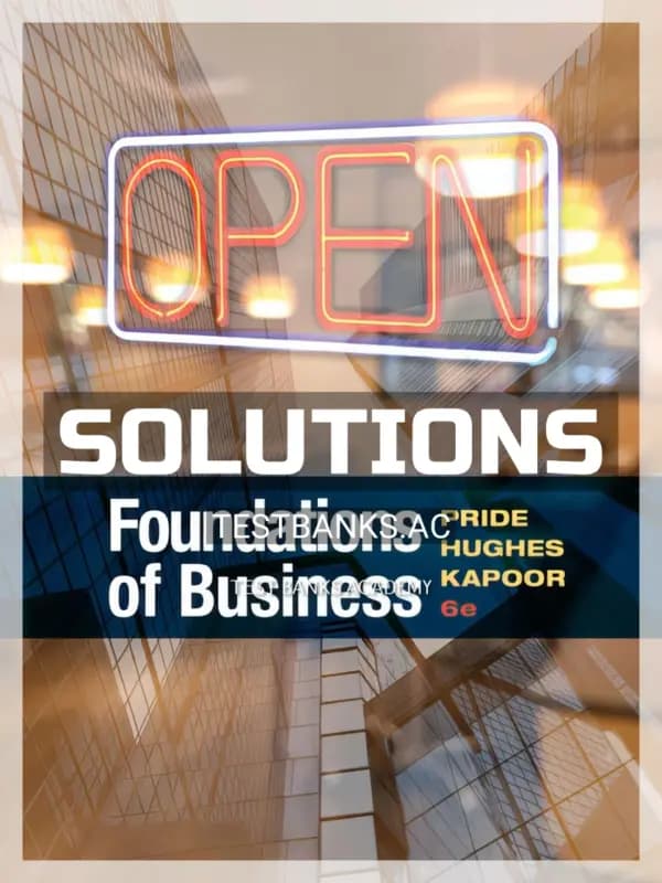 Cover for Solutions Manual for Foundations of Business 6th Edition by Pride