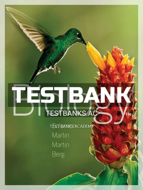 Cover for Test Bank for Biology 11th Edition by Solomon