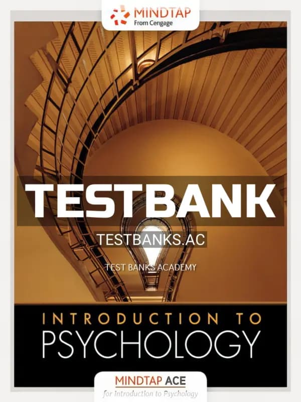 Cover for Test Bank for ACE Introduction to Psychology 1st Edition by Cengage