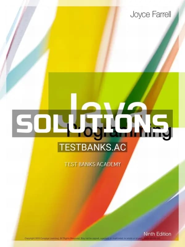 Cover for Solutions Manual for Java Programming 9th Edition by Farrell