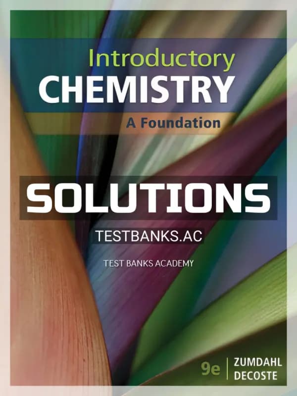 Cover for Solutions Manual for Introductory Chemistry 9th Edition by Zumdahl