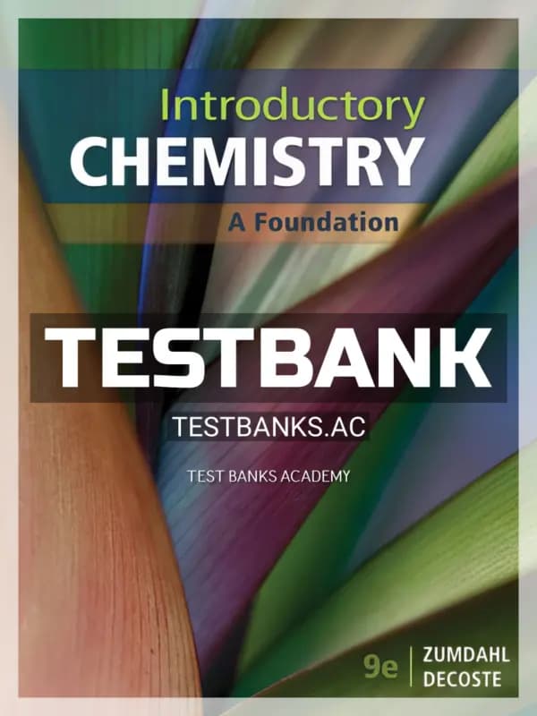 Cover for Test Bank for Introductory Chemistry 9th Edition by Zumdahl