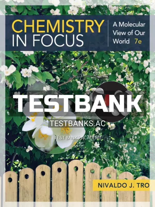 Cover for Test Bank for Chemistry in Focus 7th Edition by Tro