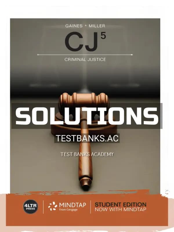 Cover for Solutions Manual for CJ 5th Edition by Gaines