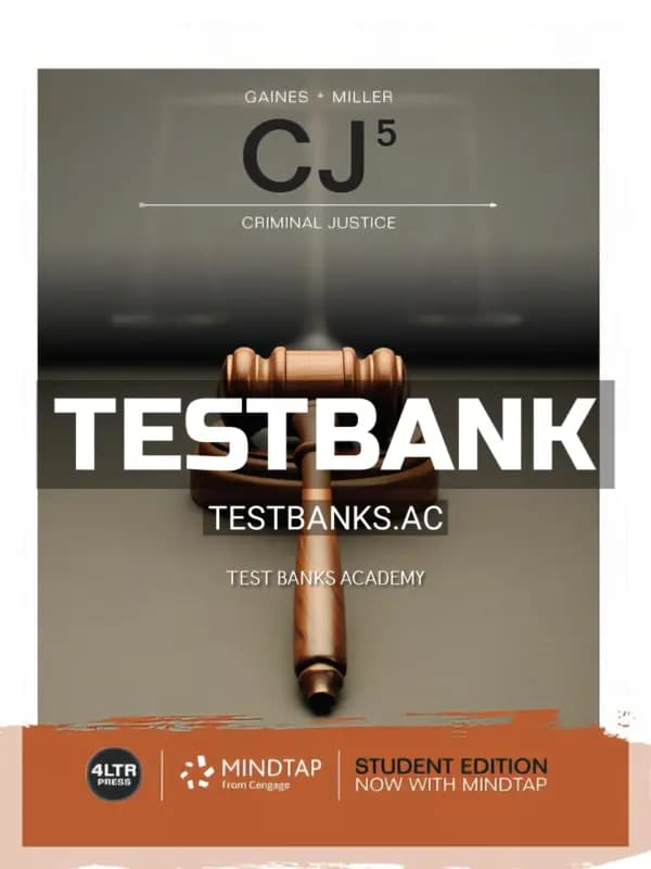 Cover for Test Bank for CJ 5th Edition by Gaines