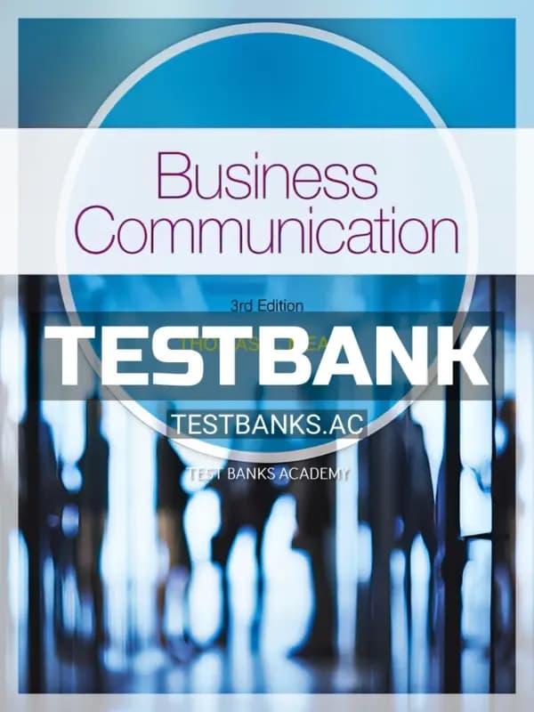 Cover for Test Bank for Business Communication 3rd Edition by Means