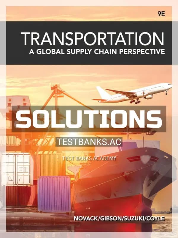 Cover for Solutions Manual for Transportation 9th Edition by Novack