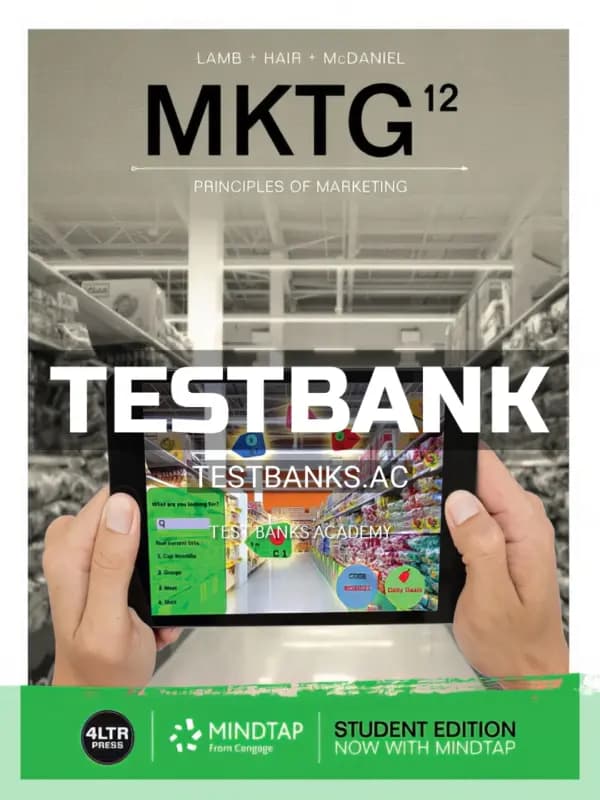 Cover for Test Bank for MKTG 12th Edition by Lamb
