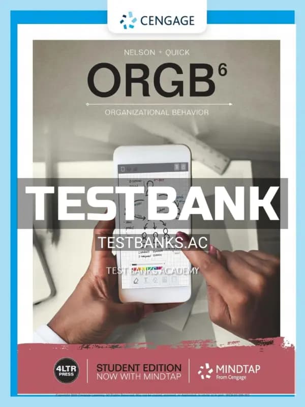 Cover for Test Bank for ORGB 6th Edition by Nelson