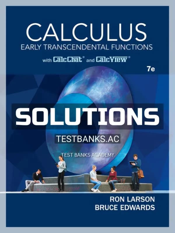Cover for Solutions Manual for Calculus Early Transcendental Functions 7th Edition by Larson