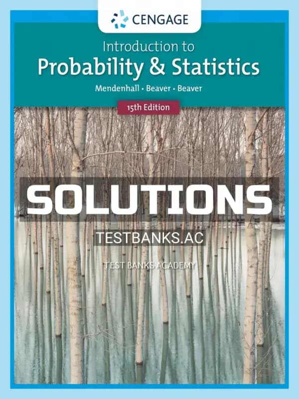 Cover for Solutions Manual for Introduction to Probability and Statistics 15th Edition by Mendenhall
