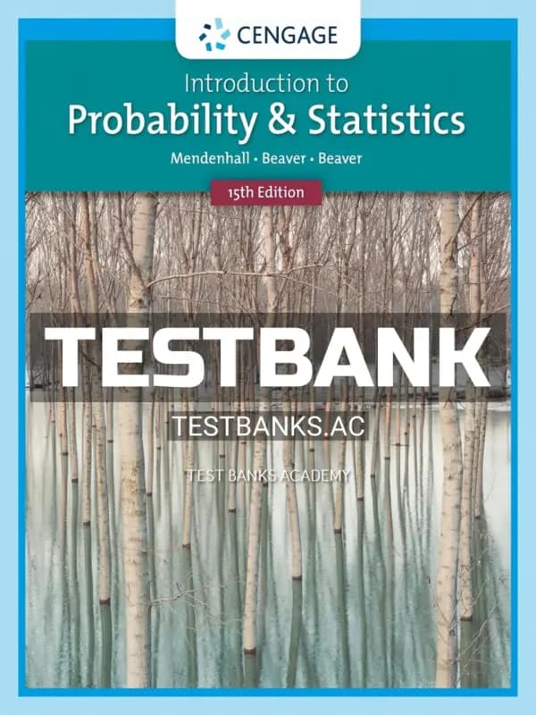Cover for Test Bank for Introduction to Probability and Statistics 15th Edition by Mendenhall