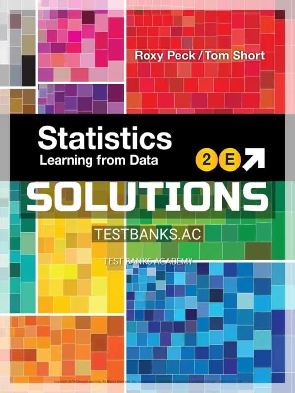Cover for Solutions Manual for Statistics Learning from Data 2nd Edition by Peck