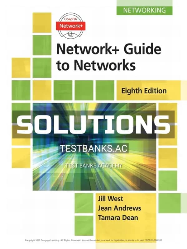Cover for Solutions Manual for Network Guide to Networks 8th Edition by West